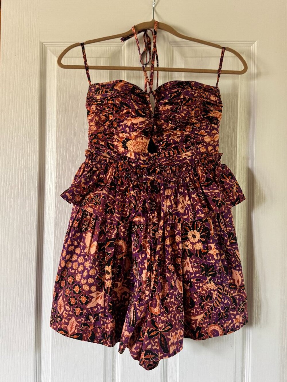 EUC ULLA JOHNSON Isidro Cotton Pleated Romper Size Small